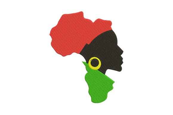 Africa Continent Embroidery Design