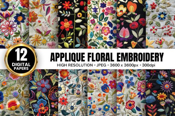 Applique Floral Hand Embroidery Patterns