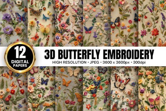 Butterfly Floral Embroidery Patterns