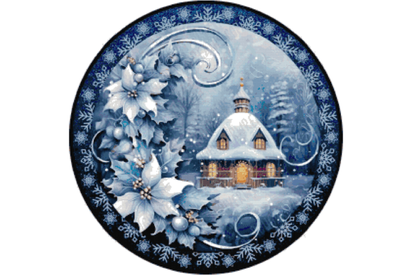 Christmas Wreath Counted Cross Stitch