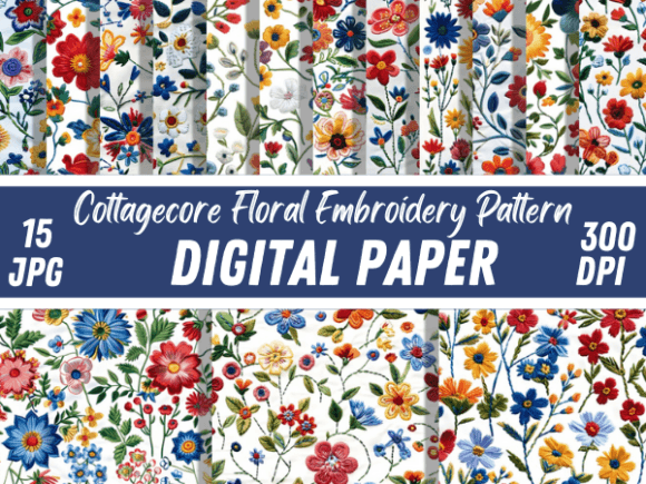Cottagecore Floral Embroidery Patterns