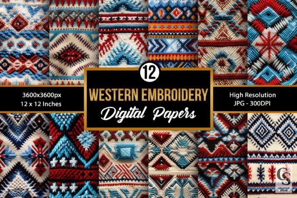 Western Embroidery Seamless Patterns